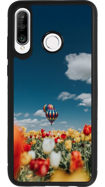 Coque Huawei P30 Lite - Silicone rigide noir Hot air balloon Spring 2026