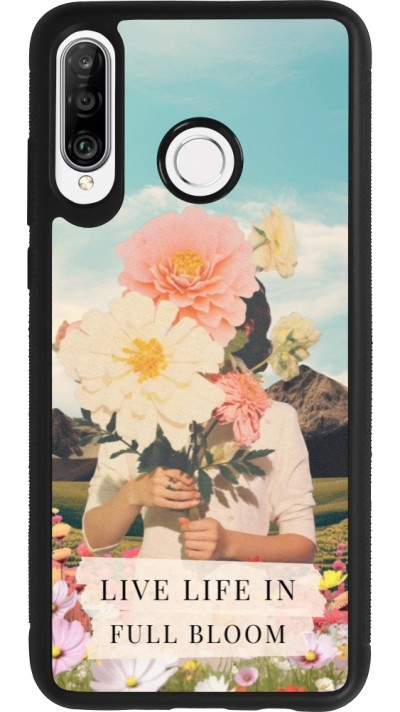 Coque Huawei P30 Lite - Silicone rigide noir Live life in full moon Spring 2026