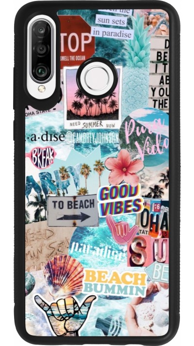 Huawei P30 Lite Case Hülle - Silikon schwarz Summer 20 collage