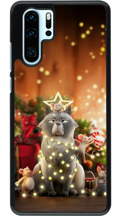 Huawei P30 Pro Case Hülle - Christmas 25 Xmas Cat