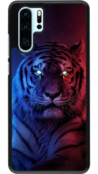 Hülle Huawei P30 Pro - Tiger Blue Red Hülle Huawei P30 Pro - Tiger Blue Red