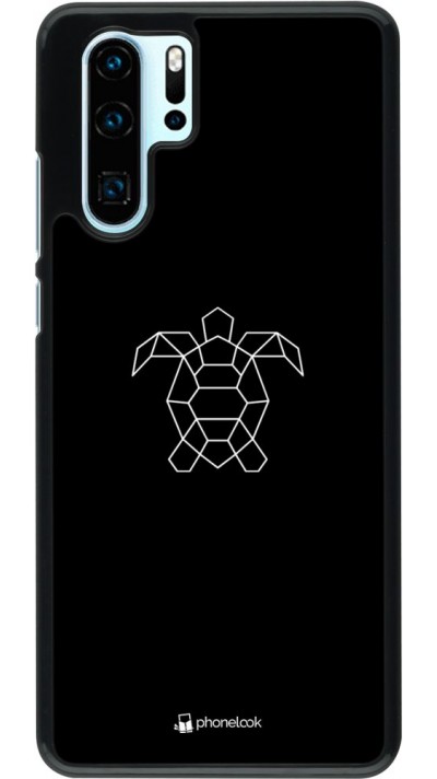 Hülle Huawei P30 Pro - Turtles lines on black Hülle Huawei P30 Pro - Turtles lines on black