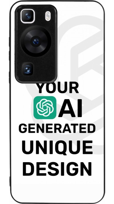 Huawei P60 Case Hülle - Silikon schwarz Weltweit einzigartig erstellt dank Deiner Kreativität und künstlicher Intelligenz (KI)