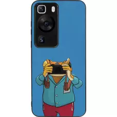 Coque Huawei P60 - Silicone rigide noir Frog with camera DTMF