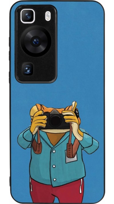 Coque Huawei P60 - Silicone rigide noir Frog with camera DTMF