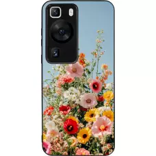 Coque Huawei P60 - Silicone rigide noir Spring flowers Spring 2026