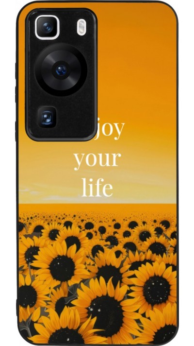 Coque Huawei P60 - Silicone rigide noir Summer 2026 Enjoy your life