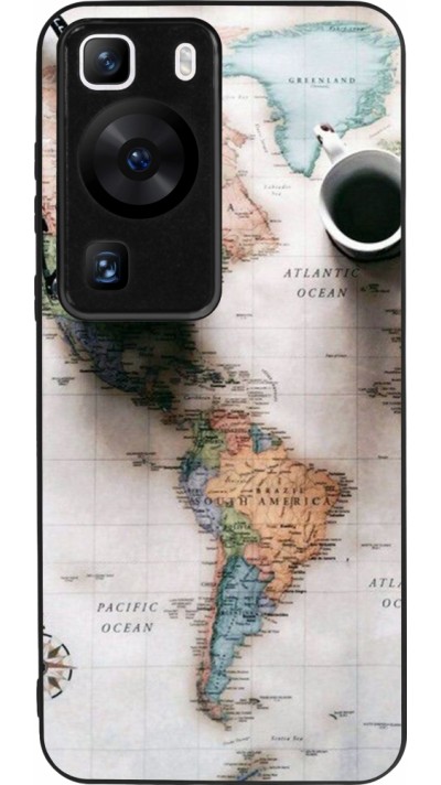 Huawei P60 Case Hülle - Silikon schwarz Travel 01