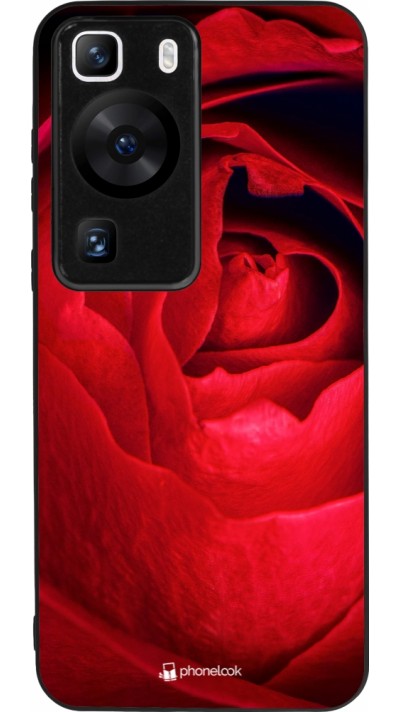 Huawei P60 Case Hülle - Silikon schwarz Valentine 2022 Rose