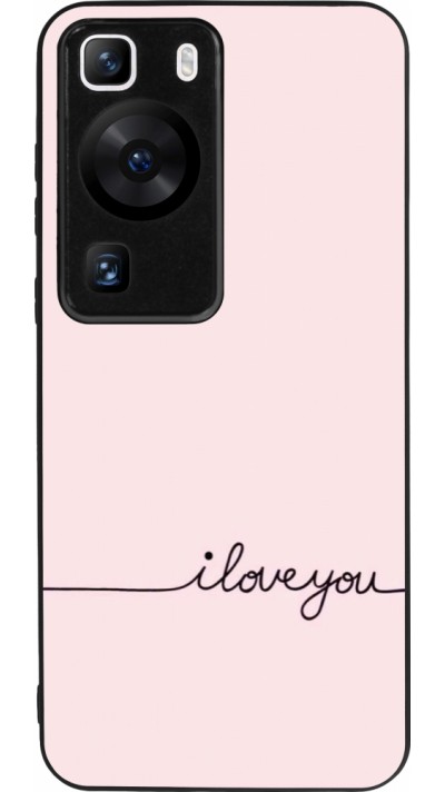 Huawei P60 Case Hülle - Silikon schwarz Valentine 2023 i love you writing
