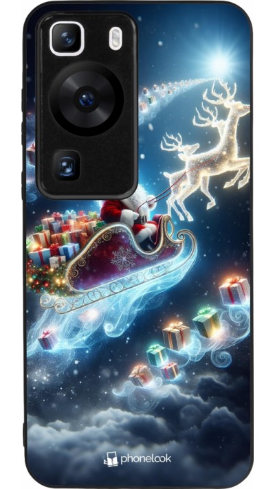 Huawei P60 Case Hülle - Silikon schwarz Weihnachten 2023 Verzauberter Weihnachtsmann