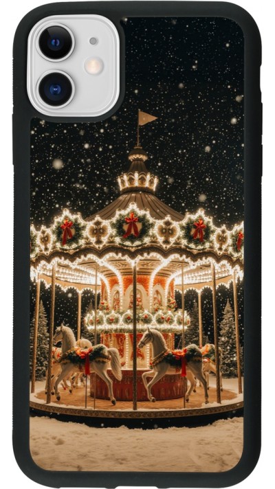 iPhone 11 Case Hülle - Silikon schwarz Christmas 25 Carousel