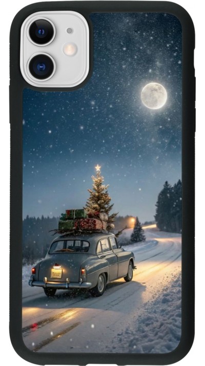 iPhone 11 Case Hülle - Silikon schwarz Christmas 25 Car with Tree Xmas