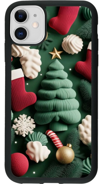 iPhone 11 Case Hülle - Silikon schwarz Christmas 25 Christmas textiles