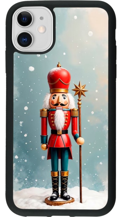 iPhone 11 Case Hülle - Silikon schwarz Christmas 25 Nutcracker Snow