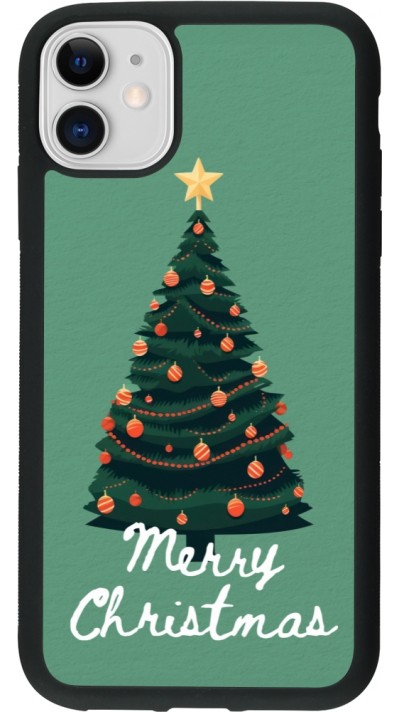 iPhone 11 Case Hülle - Silikon schwarz Christmas 25 Xmas Tree