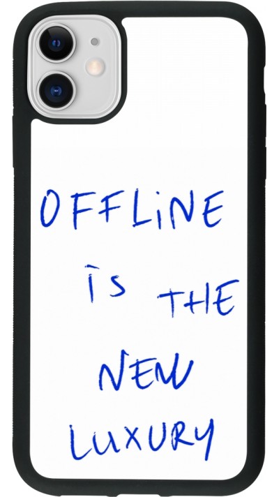 Coque iPhone 11 - Silicone rigide noir Offline is the new luxury