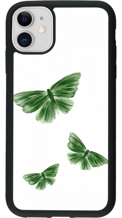 Coque iPhone 11 - Silicone rigide noir Butterflies Spring 2026