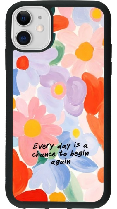 Coque iPhone 11 - Silicone rigide noir Every day is a chance Spring 2026