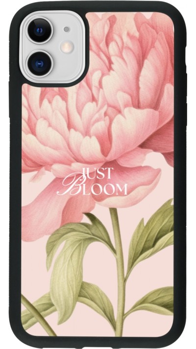 Coque iPhone 11 - Silicone rigide noir Just Bloom Spring 2026