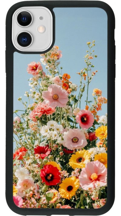 Coque iPhone 11 - Silicone rigide noir Spring flowers Spring 2026