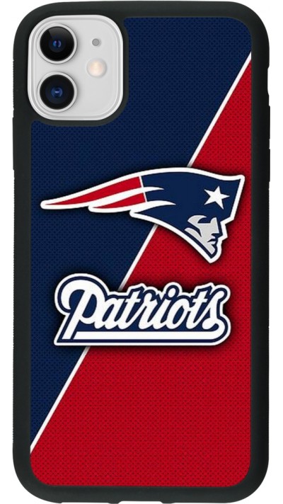 Coque iPhone 11 - Silicone rigide noir Super Bowl 26 Patriots 1