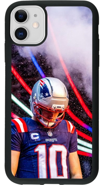 Coque iPhone 11 - Silicone rigide noir Super Bowl 26 Patriots 3