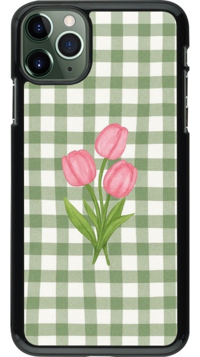 Coque iPhone 11 Pro Max - Green vichy tulips Spring 2026