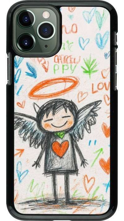 Coque iPhone 11 Pro - Little Angel Sketch Love
