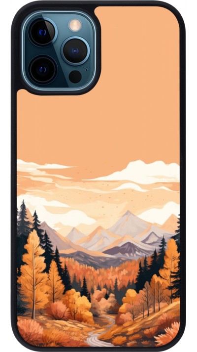 Coque iPhone 12 / 12 Pro - Silicone rigide noir Autumn 25 Mountains