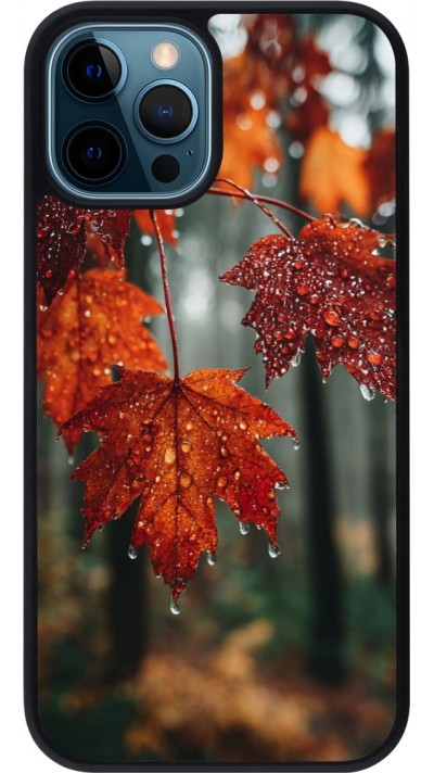 Coque iPhone 12 / 12 Pro - Silicone rigide noir Autumn 25 Rain
