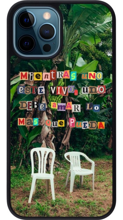 Coque iPhone 12 / 12 Pro - Silicone rigide noir Chairs DTMF