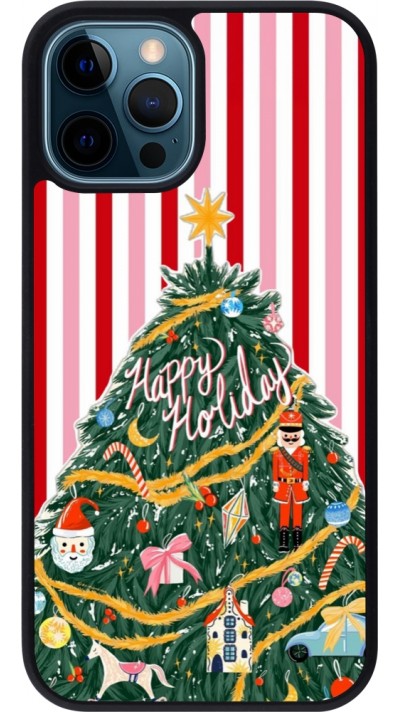 iPhone 12 / 12 Pro Case Hülle - Silikon schwarz Christmas 25 Happy Holiday