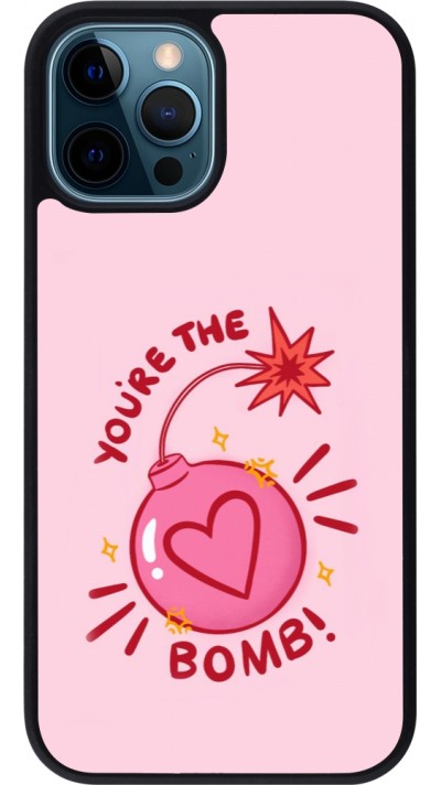 Coque iPhone 12 / 12 Pro - Silicone rigide noir Saint Valentines Day 26 You are the bomb
