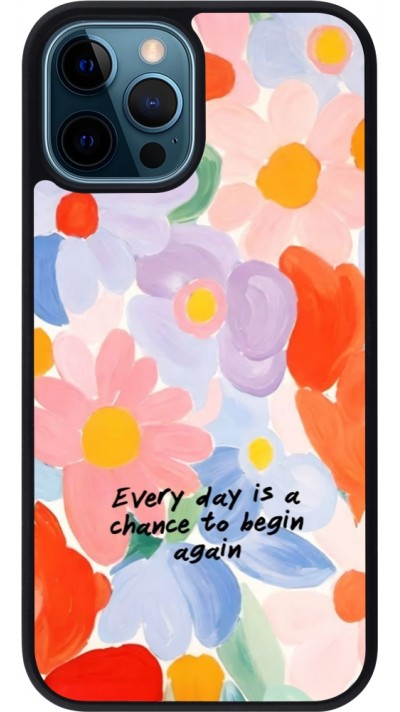 Coque iPhone 12 / 12 Pro - Silicone rigide noir Every day is a chance Spring 2026