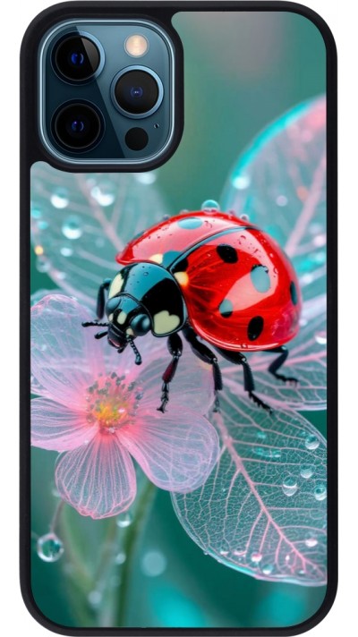 Coque iPhone 12 / 12 Pro - Silicone rigide noir Ladybird in bloom Spring 2026