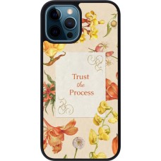 Coque iPhone 12 / 12 Pro - Silicone rigide noir Trust the process Spring 2026