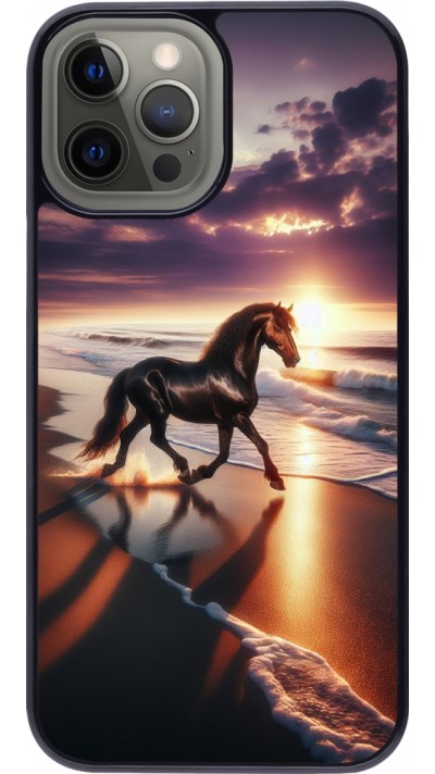 Coque iPhone 12 Pro Max - Cheval majestueux plage
