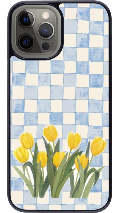 Coque iPhone 12 Pro Max - Blue vichy tulips Spring 2026