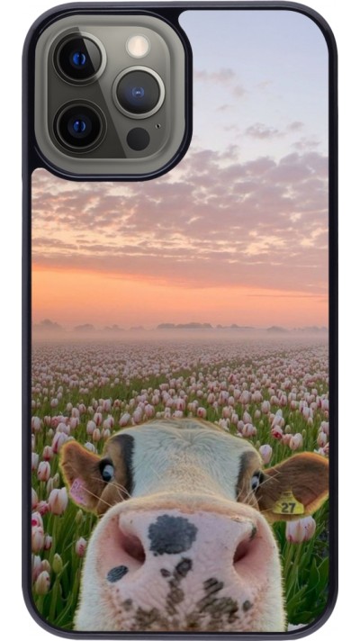 Coque iPhone 12 Pro Max - Cow with tulips Spring 2026