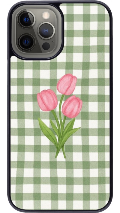 Coque iPhone 12 Pro Max - Green vichy tulips Spring 2026