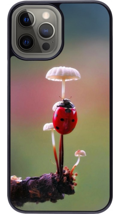 Coque iPhone 12 Pro Max - Ladybird on a mushroom Spring 2026
