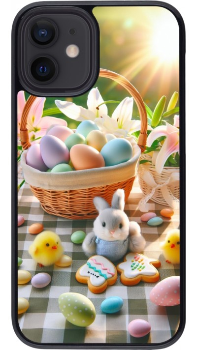Coque iPhone 12 mini - Easter 2025 Panier Pâques