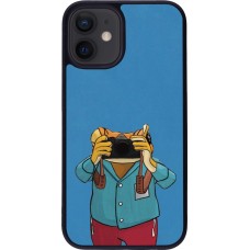 Coque iPhone 12 mini - Silicone rigide noir Frog with camera DTMF