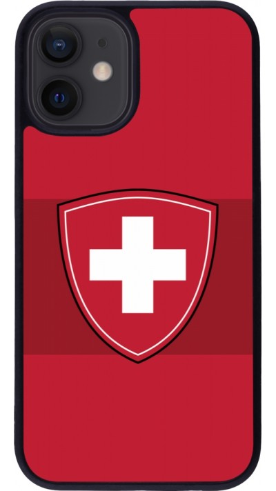 iPhone 12 mini Case Hülle - Silikon schwarz Hockey World Championship Ecusson Suisse