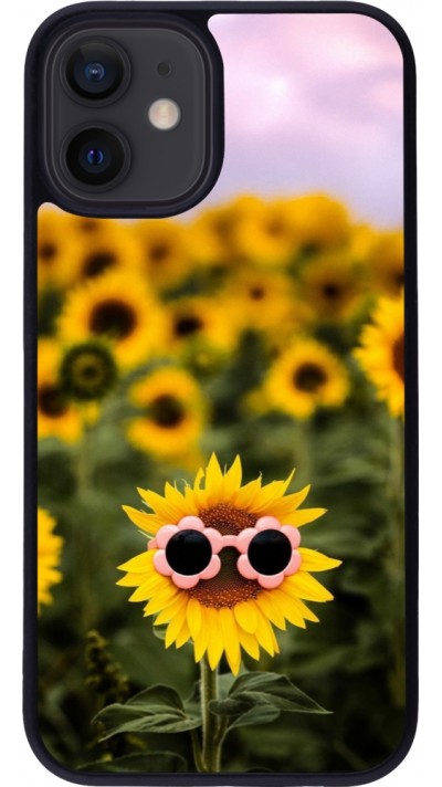iPhone 12 mini Case Hülle - Silikon schwarz Sunflower with glasses Spring 2026