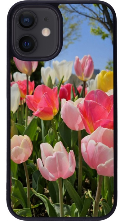 iPhone 12 mini Case Hülle - Silikon schwarz Tulips Spring 2026
