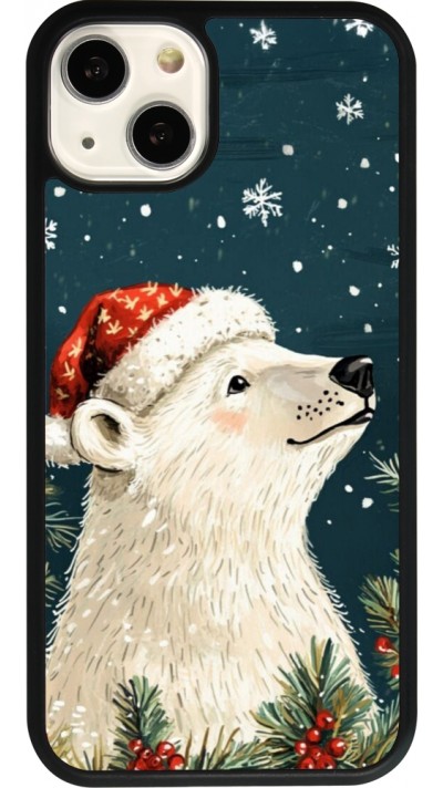 Coque iPhone 13 - Silicone rigide noir Christmas 25 Bear