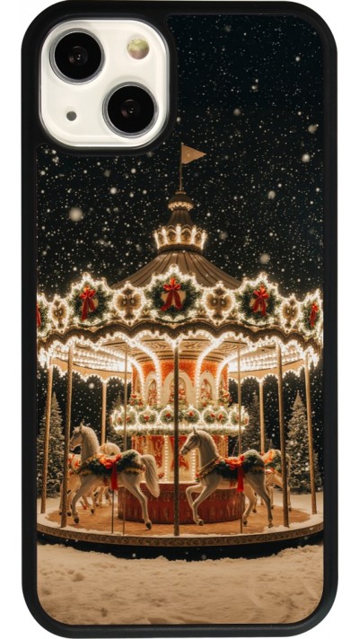 Coque iPhone 13 - Silicone rigide noir Christmas 25 Carousel