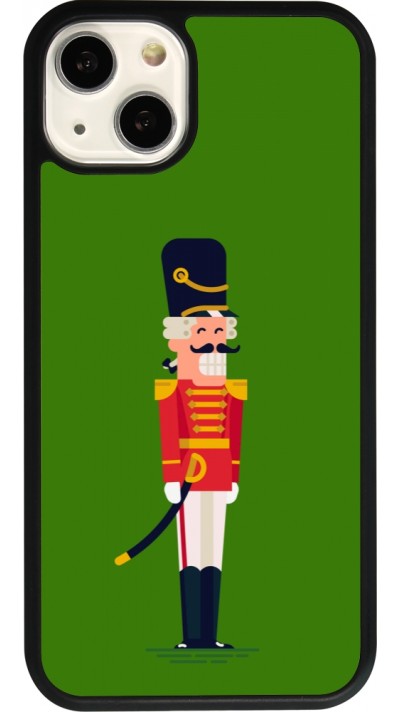 Coque iPhone 13 - Silicone rigide noir Christmas 25 Nutcracker Green